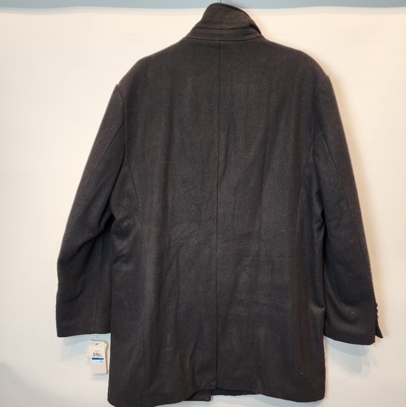 Dockers Men's Black Jacket Henry Wool Blend Top Coat Zipper Button Warm XL - Picture 8 of 13